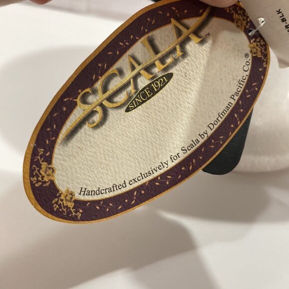 Scala Collezione Black 100% Wool Floral Detail Hat - Picture 8 of 13